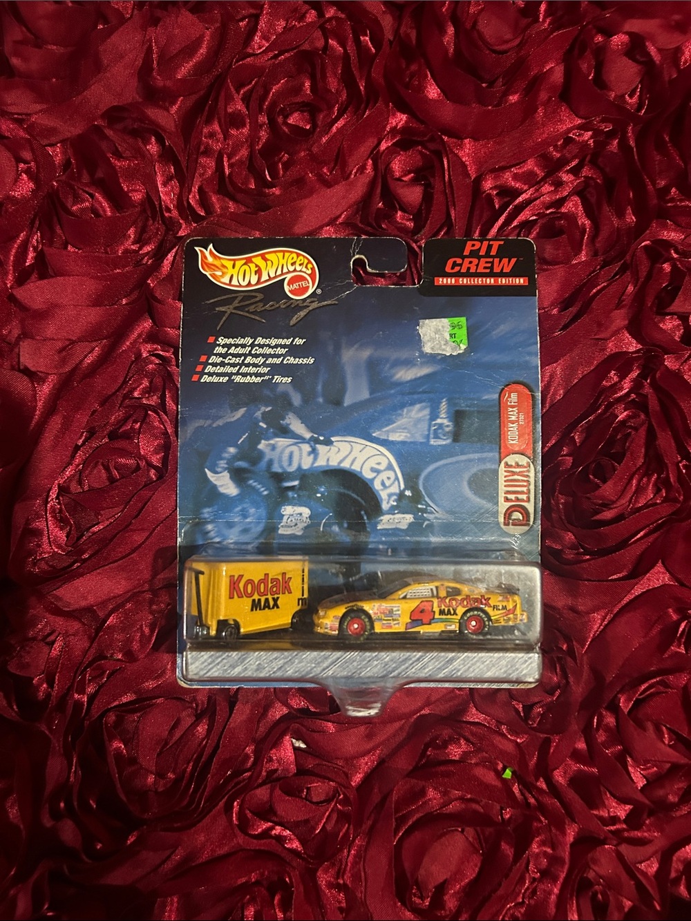 Hot Wheels Deluxe Kodak Max Yellow Race Car & Trailer